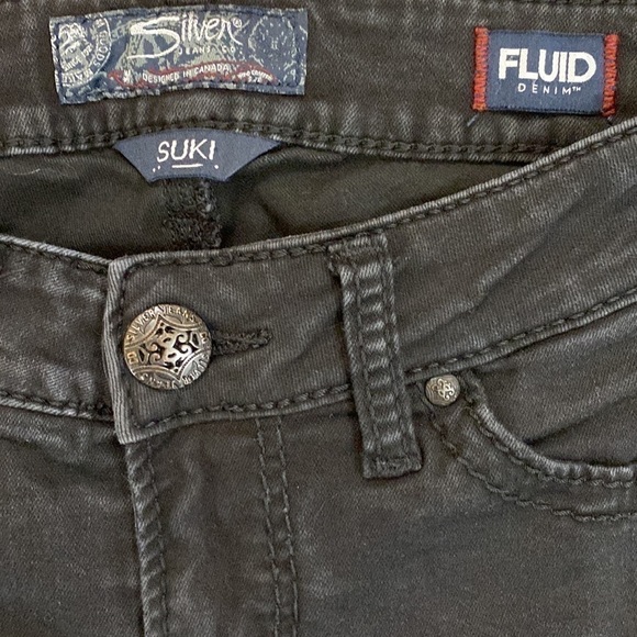 Silver jeans suki mid rise super skinny black jeans woman’s size 28 / 31 pants - Picture 4 of 10